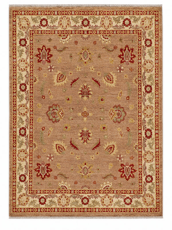 Agra Florin hand-knotted wool rug, 4.9 × 6.6 ft