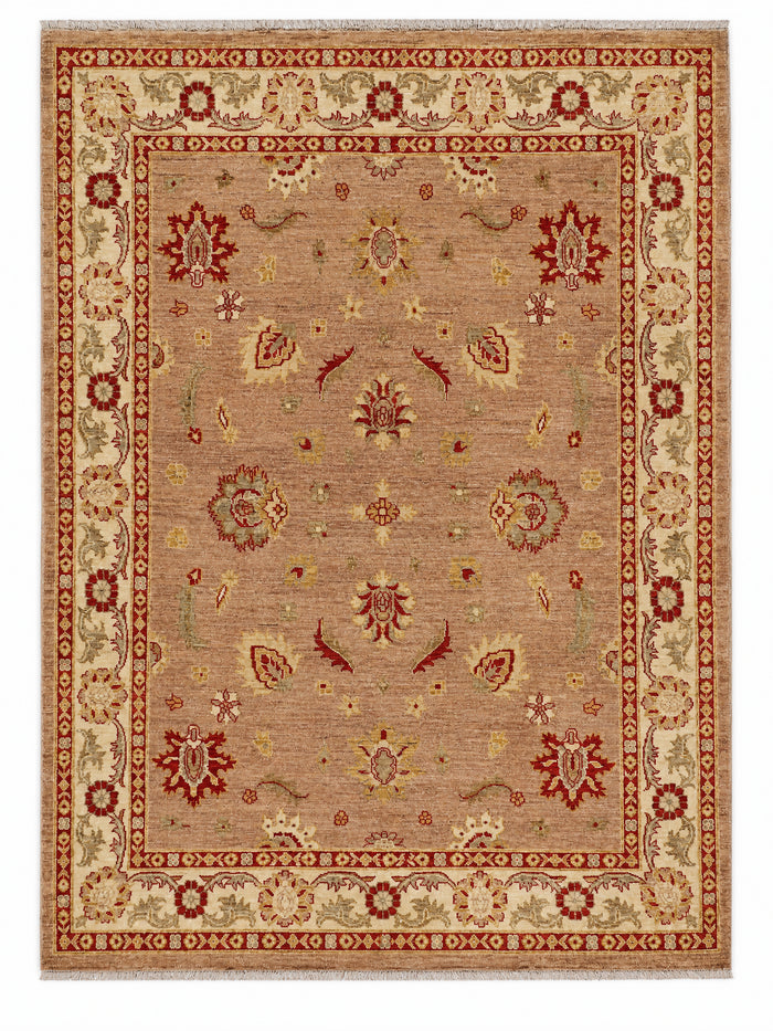 Agra Florin hand-knotted wool rug, 4.9 × 6.6 ft