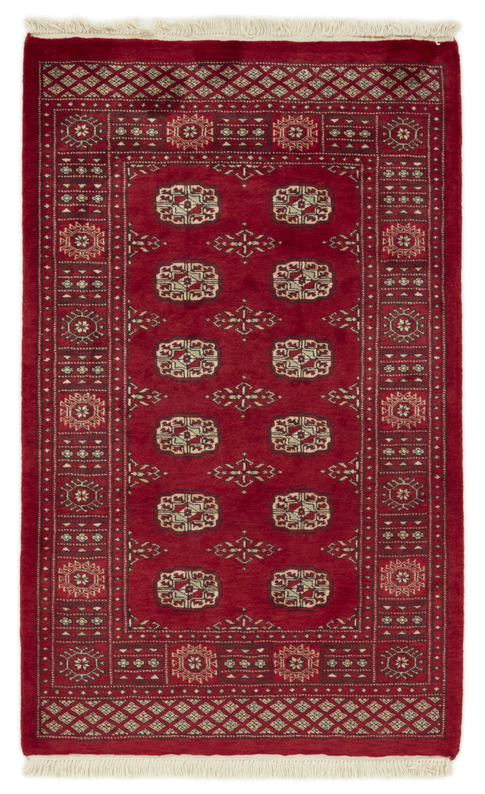Bokhara Gul three-ply hand-knotted wool rug, 3.1 × 5 ft