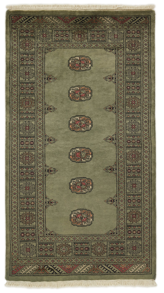Bokhara Gul three-ply hand-knotted wool rug, 3.1 × 5.2 ft