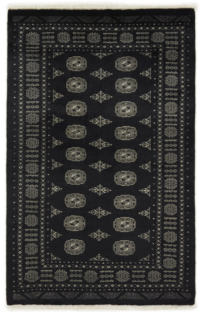 Bokhara Gul three-ply hand-knotted wool rug, 4.4 × 6.9 ft