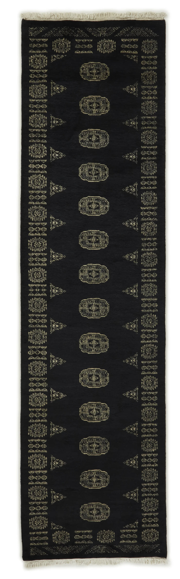 Bokhara Gul three-ply hand-knotted wool rug, 2.5 × 9.3 ft