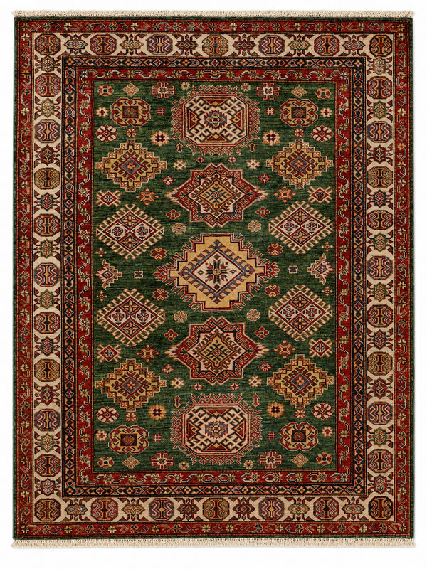 Kazak Astral hand-knotted wool rug, 5 × 6.5 ft