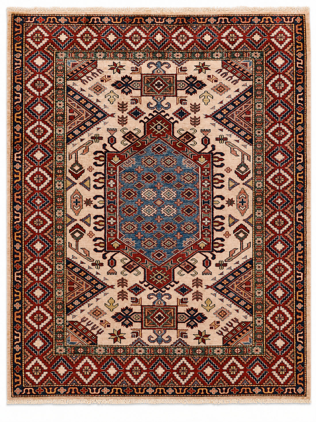 Kazak Monolith hand-knotted wool rug, 5.1 × 6.2 ft