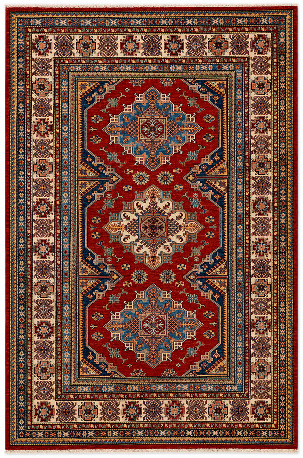 Kazak Vector hand-knotted wool rug, 5.9 × 8.9 ft