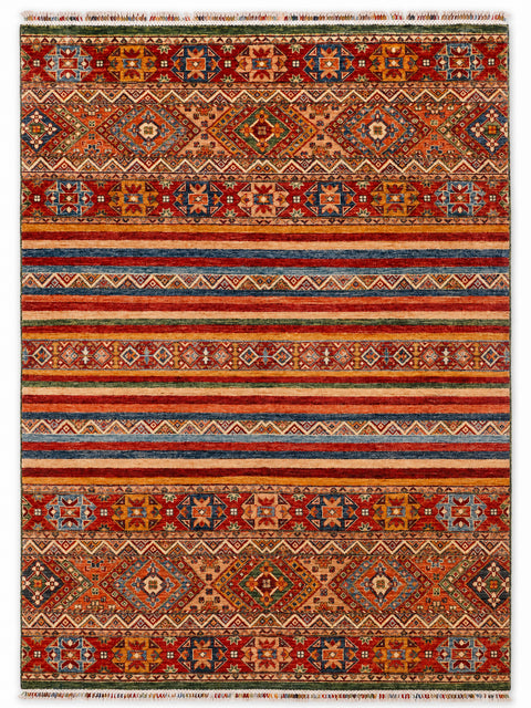 Khurjin Rhythm hand-knotted rug, 5.7 × 7.7 ft