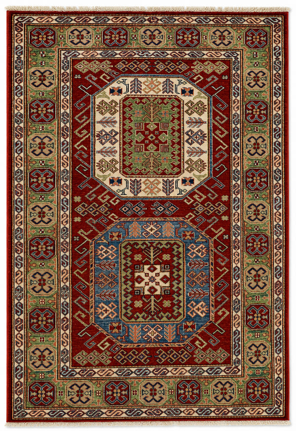 Mamluk hand-knotted rug, 3.9 × 5.7 ft