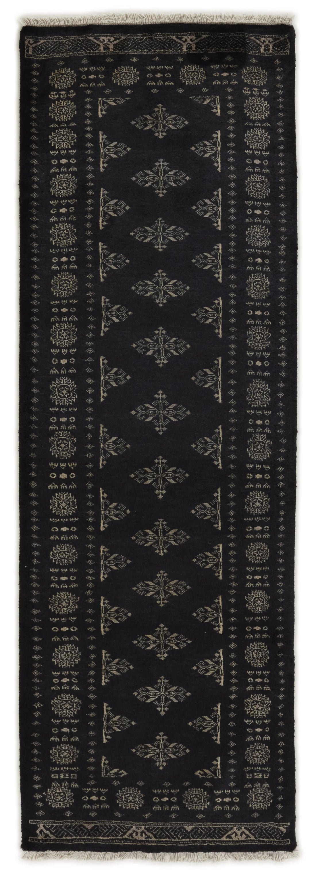 Bokhara Tekke three-ply hand-knotted wool runner, 2.7 × 8 ft
