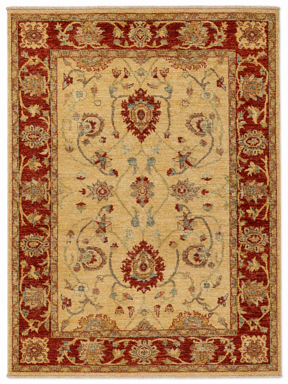 Agra Florin hand-knotted wool rug, 4.9 × 6.7 ft