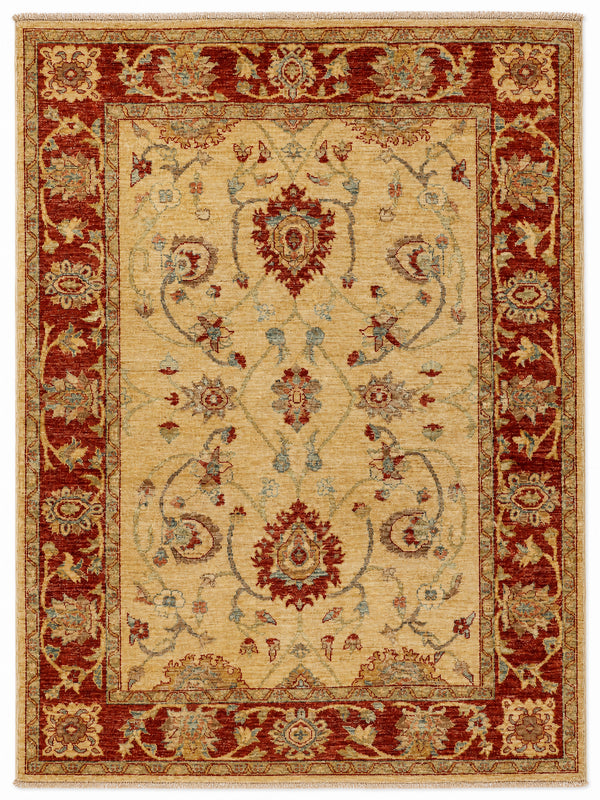 Agra Florin hand-knotted wool rug, 4.9 × 6.7 ft