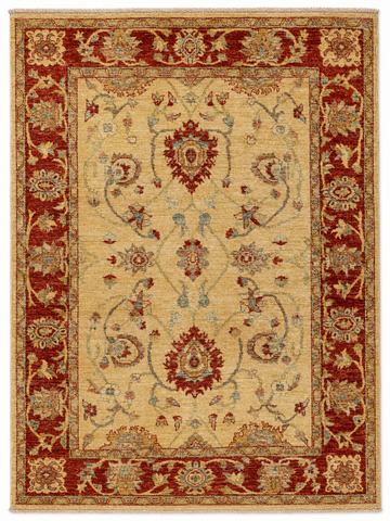 Agra Florin hand-knotted wool rug, 4.9 × 6.7 ft