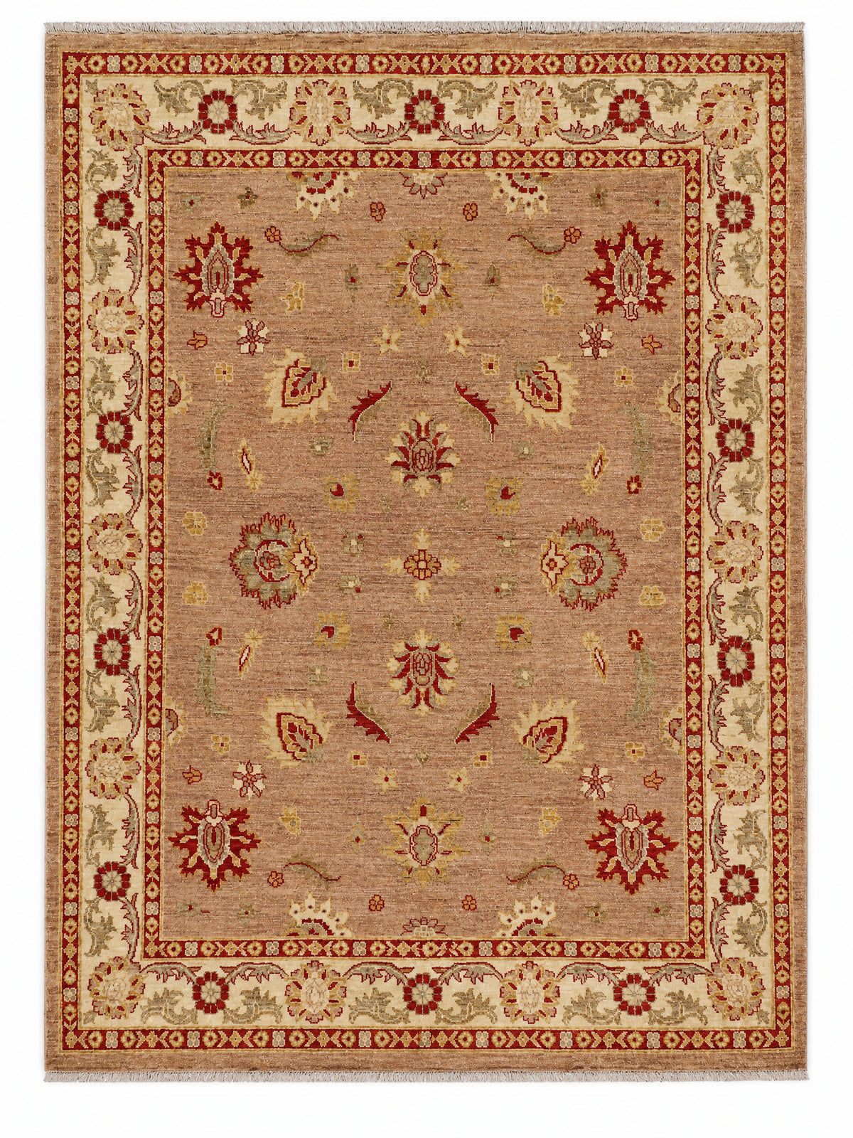 Agra Florin hand-knotted wool rug, 4.9 × 6.6 ft
