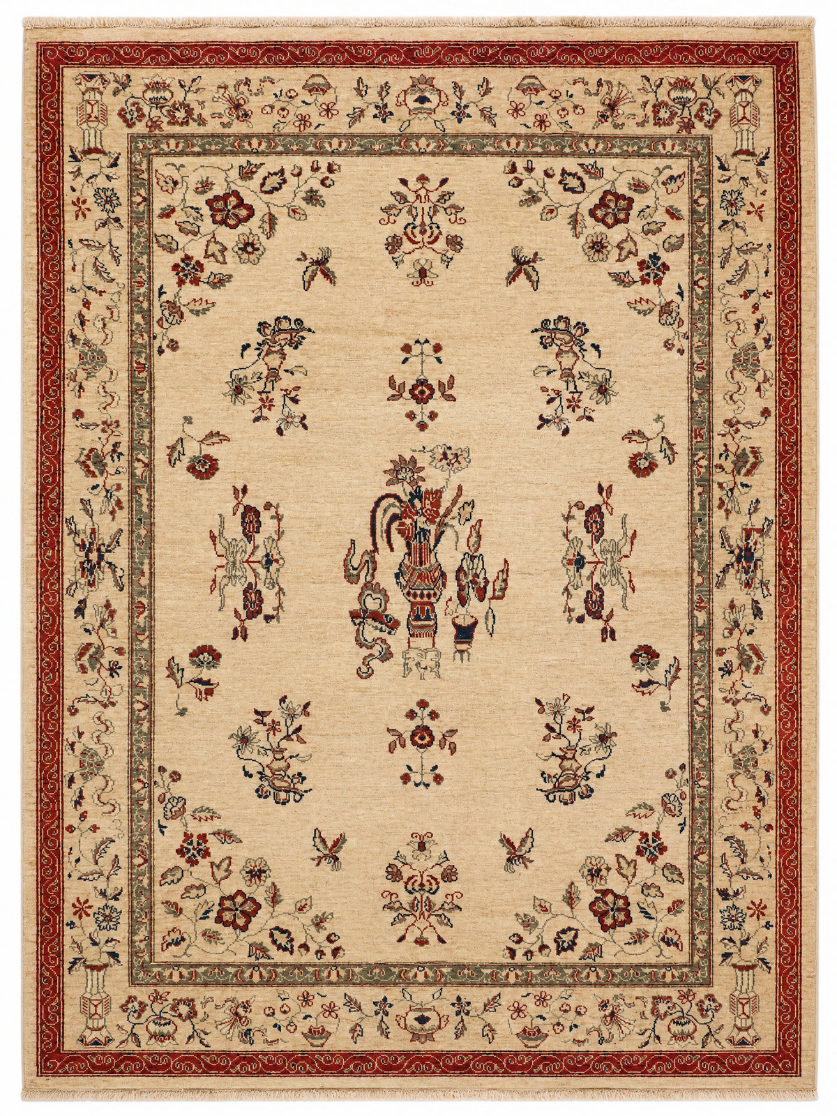 Agra Florin hand-knotted wool rug, 6.5 × 8 ft