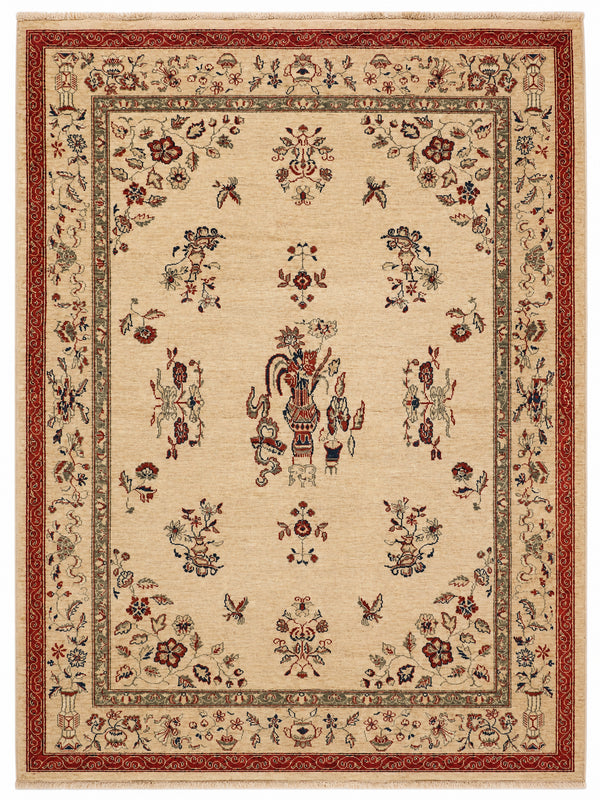 Agra Florin hand-knotted wool rug, 6.5 × 8 ft