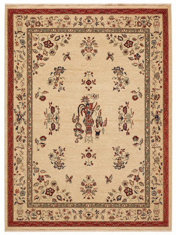 Agra Florin hand-knotted wool rug, 6.5 × 8 ft