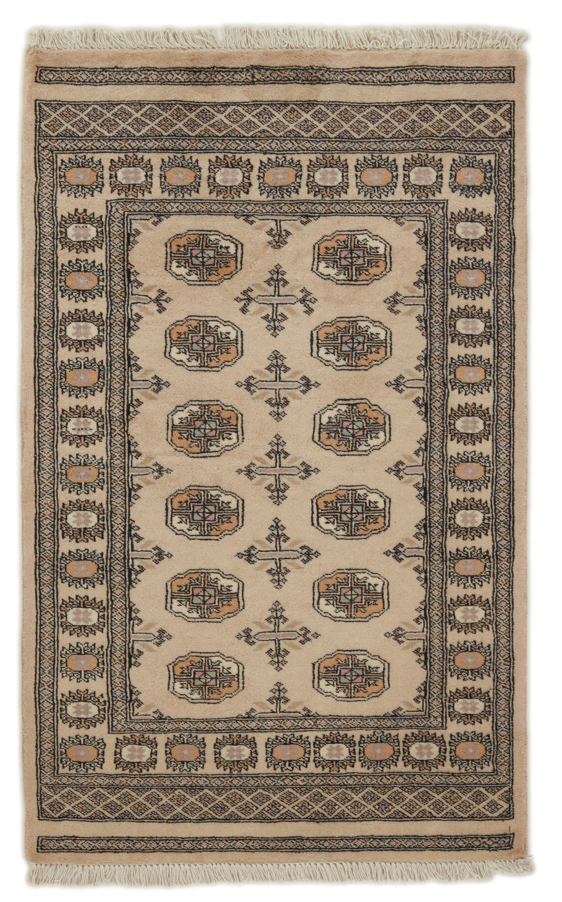 Bokhara Gul three-ply hand-knotted wool rug, 3.1 × 4.9 ft