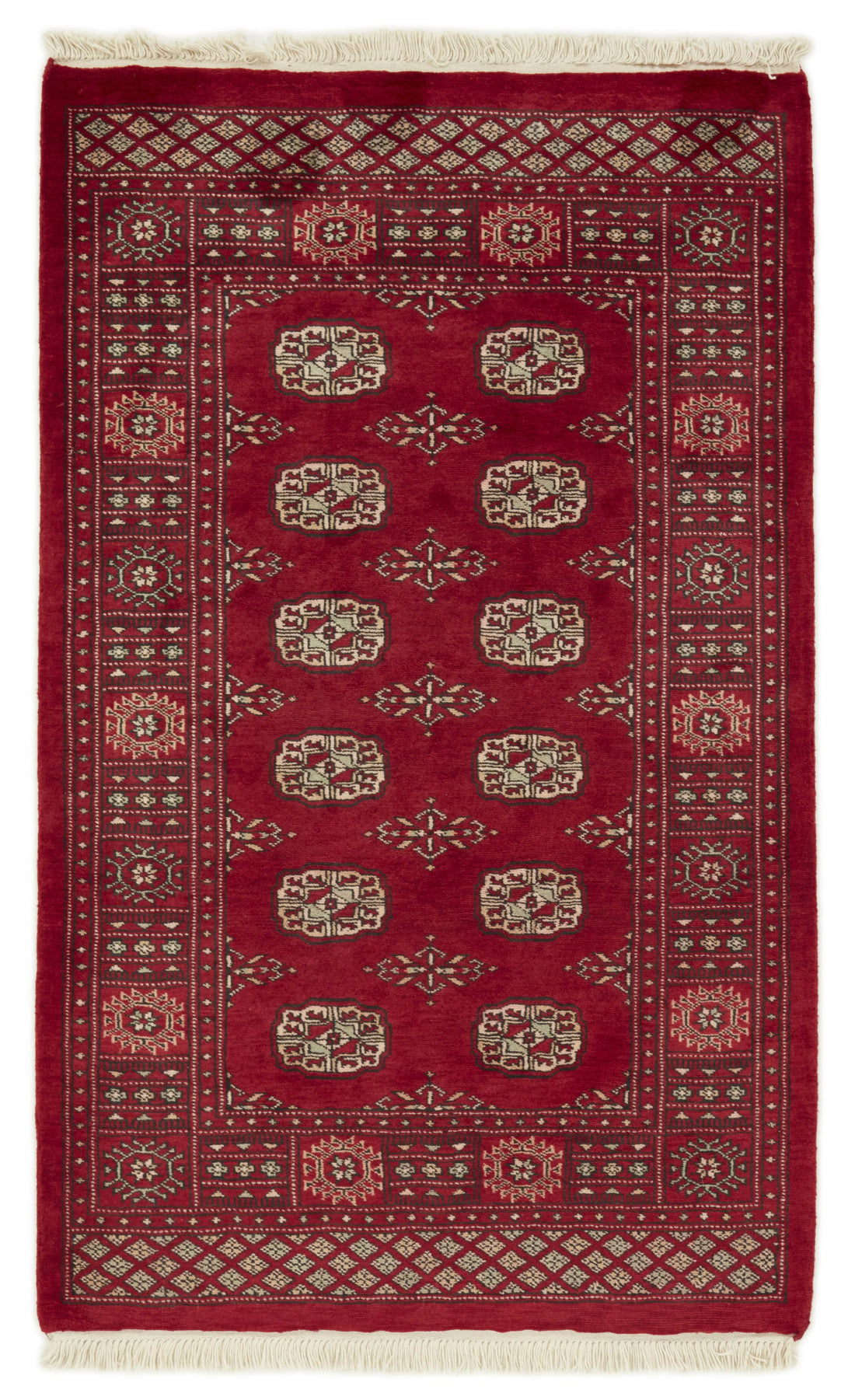 Bokhara Gul three-ply hand-knotted wool rug, 3.1 × 5 ft