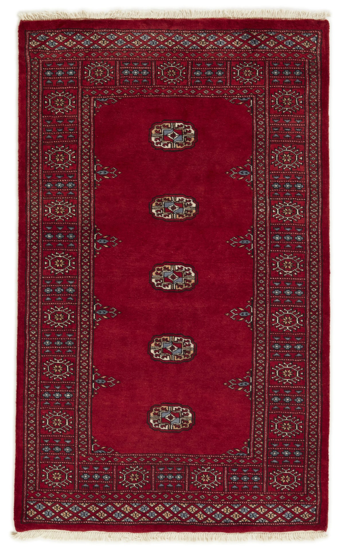 Bokhara Gul three-ply hand-knotted wool rug, 3.1 × 5.2 ft