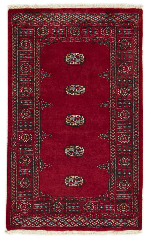 Bokhara Gul three-ply hand-knotted wool rug, 3.1 × 5.2 ft