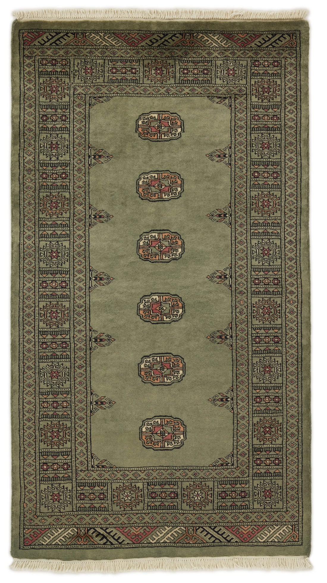 Bokhara Gul three-ply hand-knotted wool rug, 3.1 × 5.2 ft