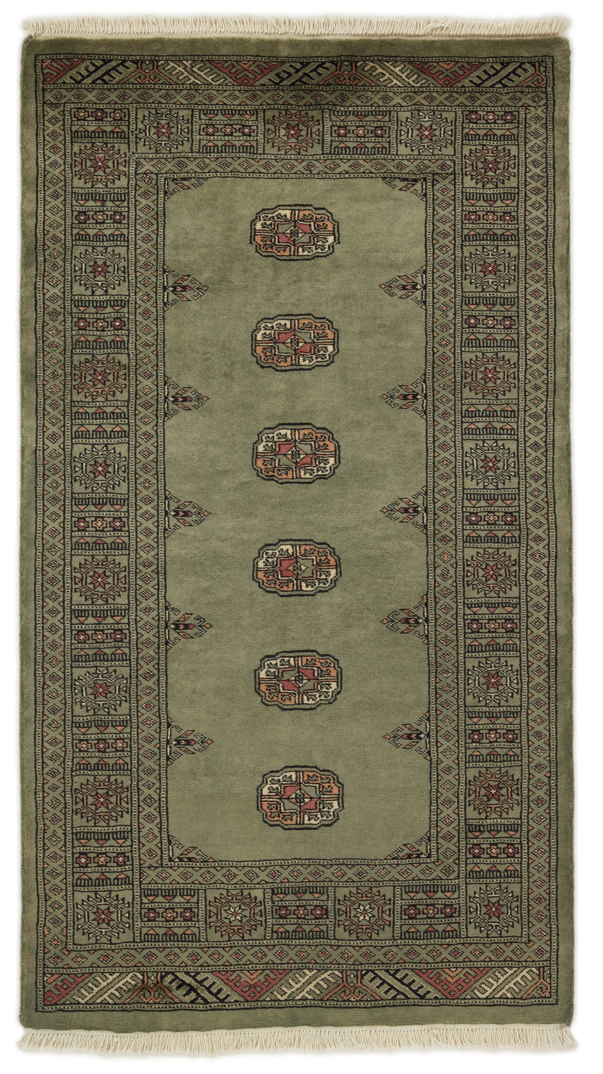 Bokhara Gul three-ply hand-knotted wool rug, 3.1 × 5.2 ft
