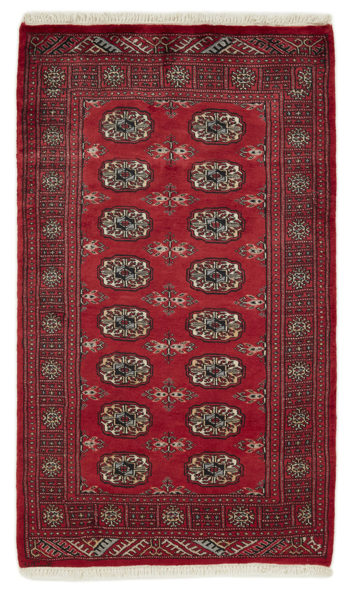 Bokhara Gul three-ply hand-knotted wool rug, 3.1 × 5.2 ft