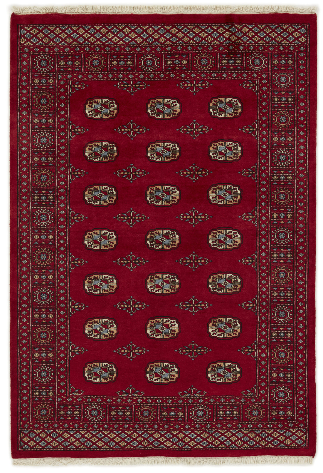 Bokhara Gul three-ply hand-knotted wool rug, 4.6 × 6.6 ft