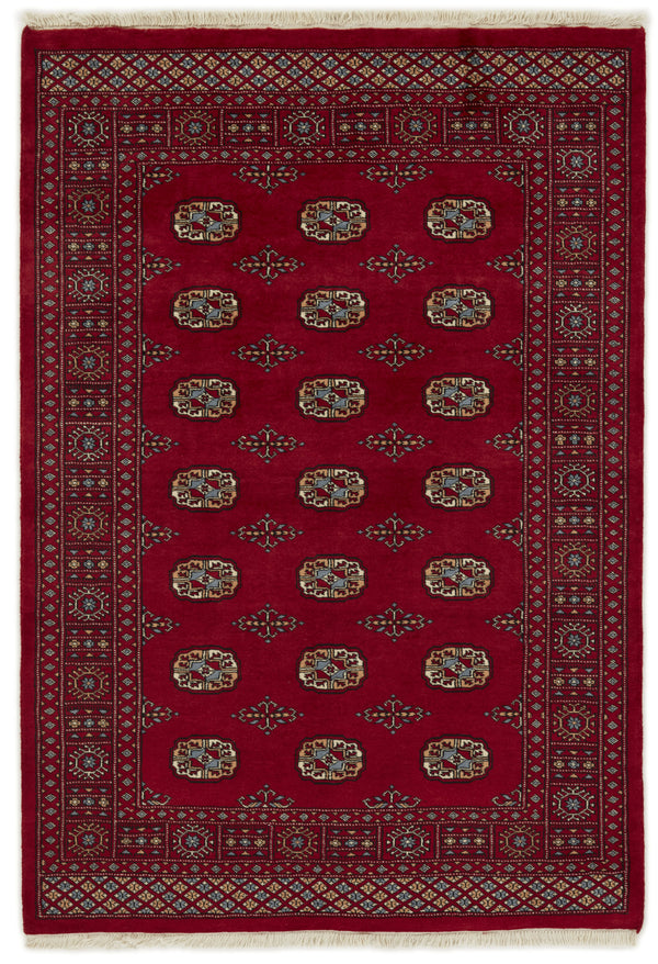Bokhara Gul three-ply hand-knotted wool rug, 4.6 × 6.6 ft