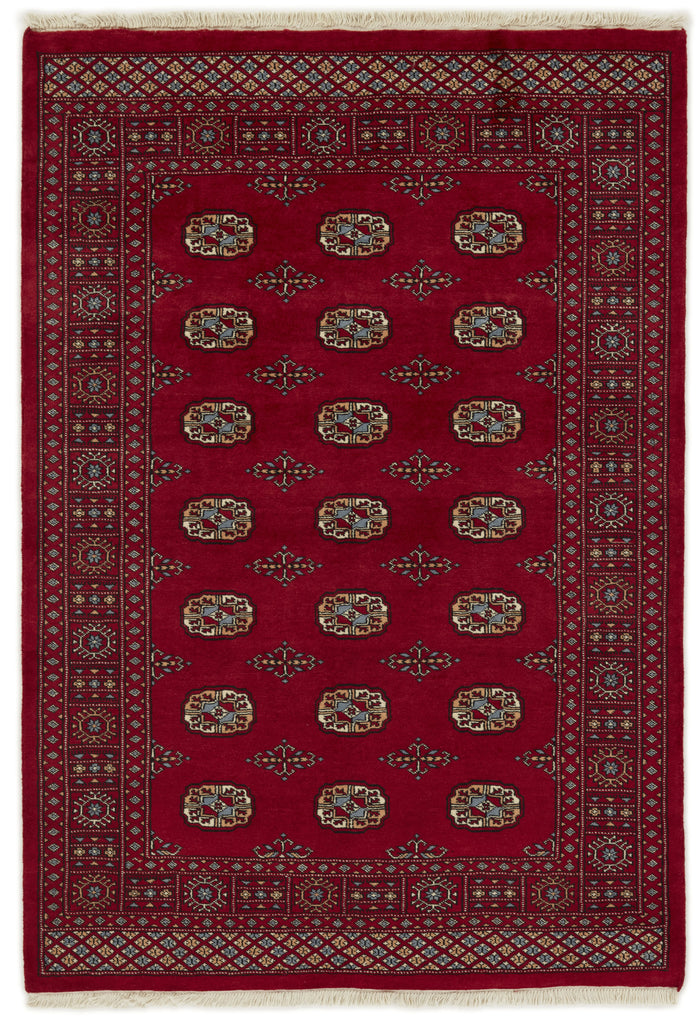 Bokhara Gul three-ply hand-knotted wool rug, 4.6 × 6.6 ft