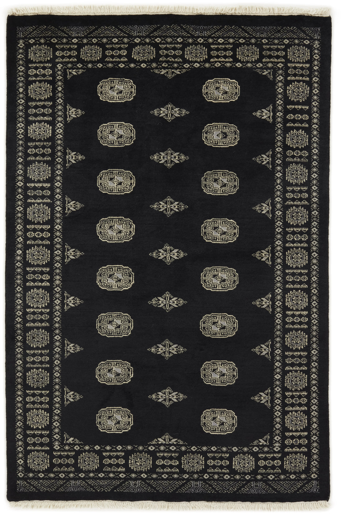 Bokhara Gul three-ply hand-knotted wool rug, 4.5 × 6.7 ft