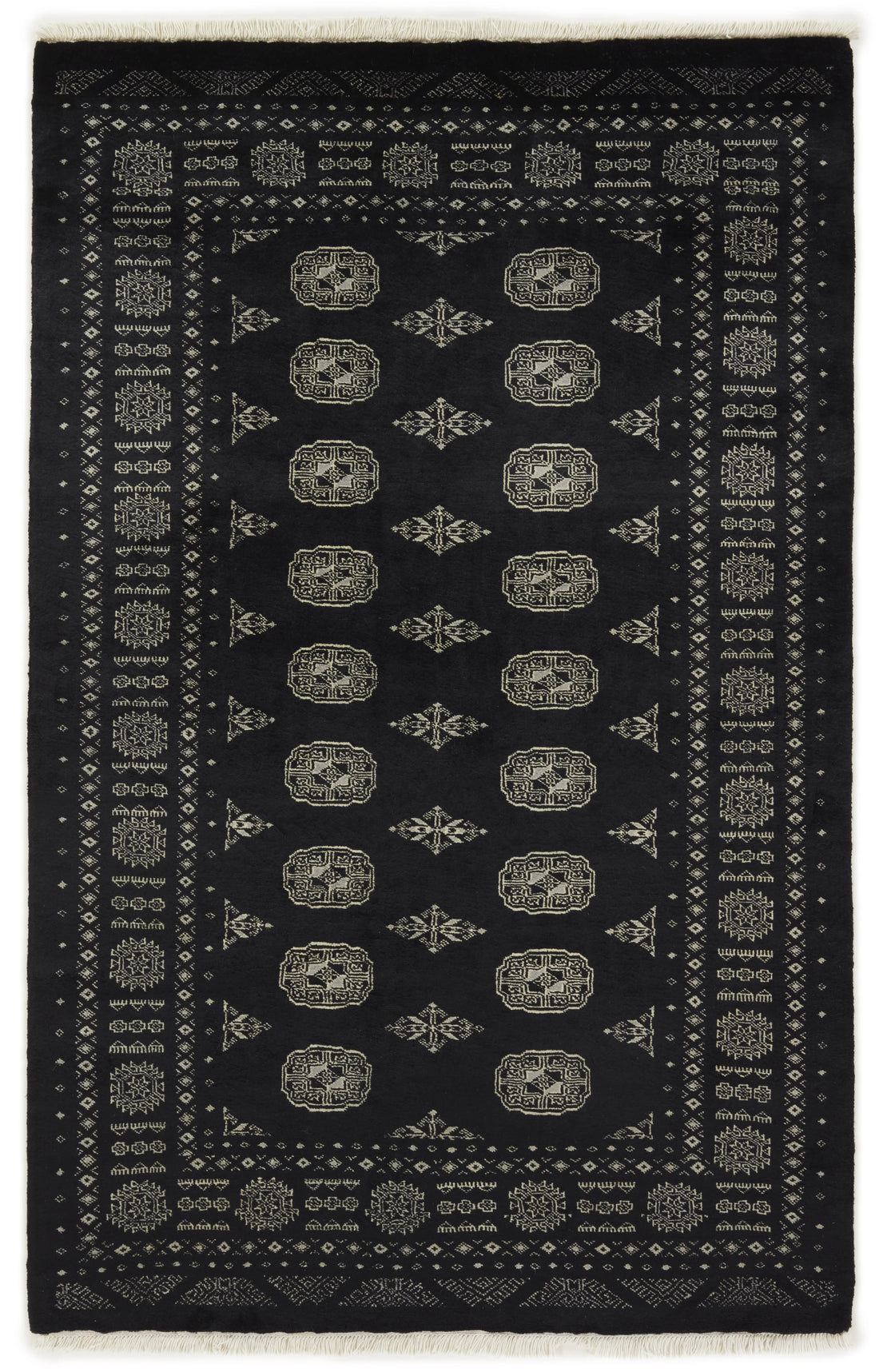 Bokhara Gul three-ply hand-knotted wool rug, 4.4 × 6.9 ft