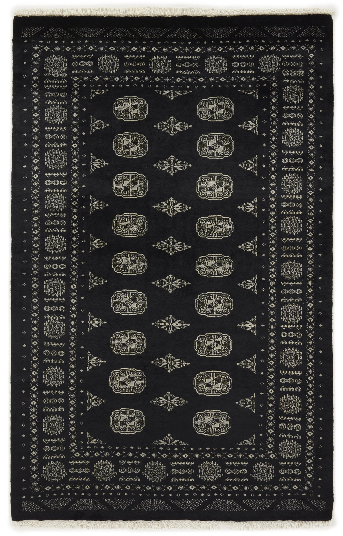 Bokhara Gul three-ply hand-knotted wool rug, 4.4 × 6.9 ft