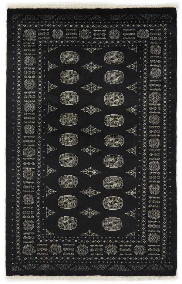 Bokhara Gul three-ply hand-knotted wool rug, 4.4 × 6.9 ft