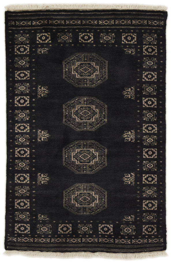 Bokhara Filpa three-ply hand-knotted wool rug, 3.3 × 5 ft
