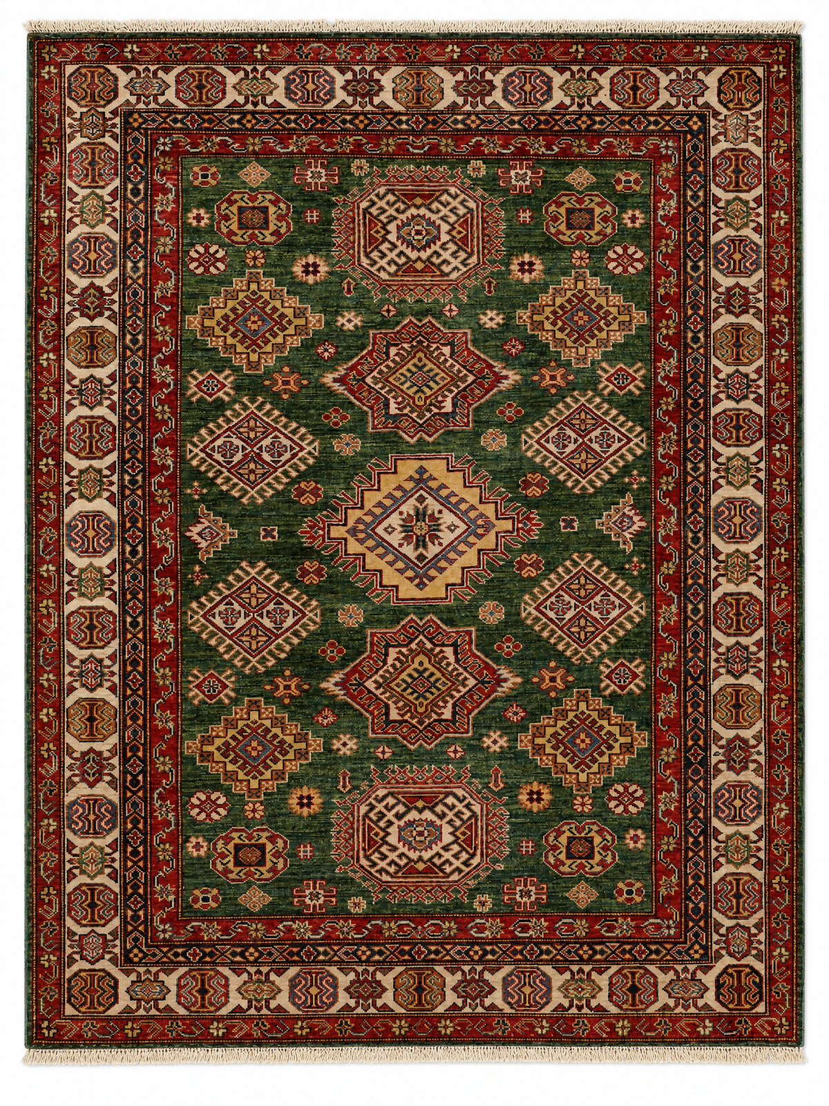 Kazak Astral hand-knotted wool rug, 5 × 6.5 ft