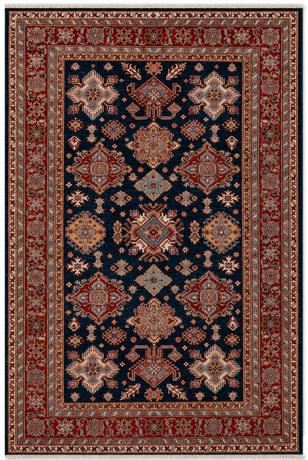 Kazak Astral hand-knotted wool rug, 5.9 × 8.7 ft