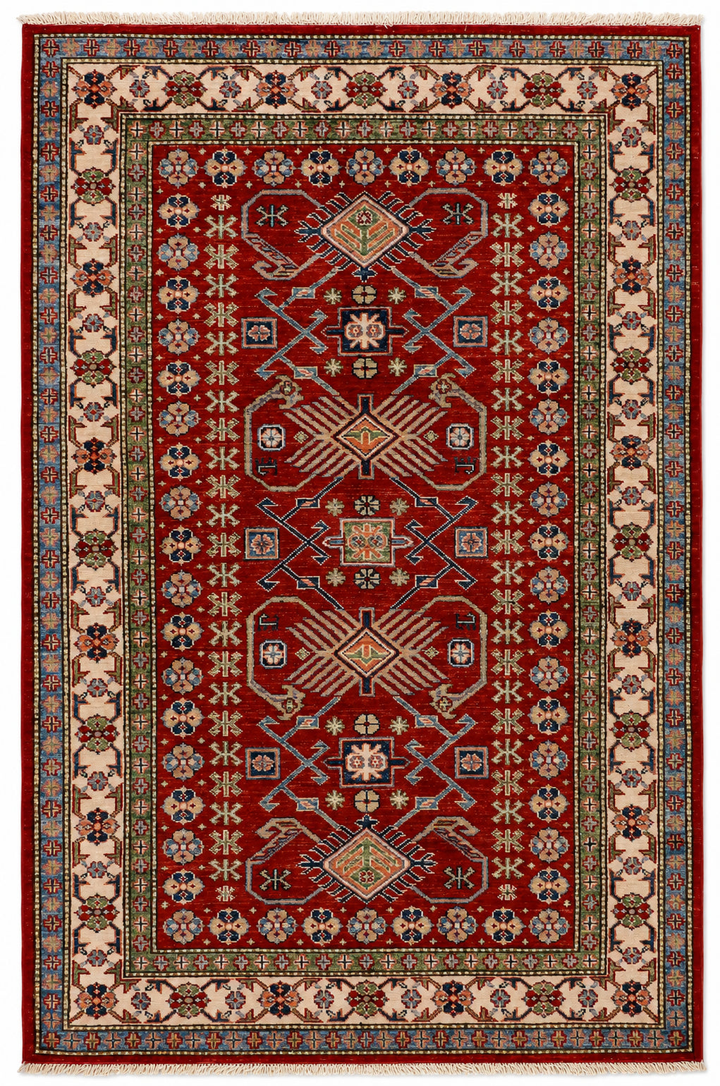Kazak Vector hand-knotted wool rug, 3.9 × 5.9 ft