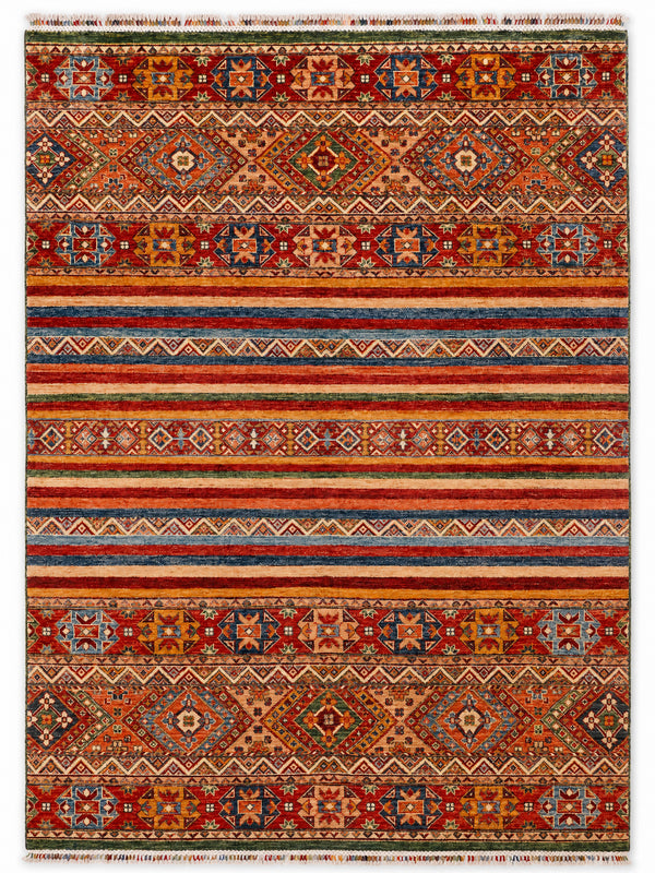 Khurjin Rhythm hand-knotted rug, 5.7 × 7.7 ft