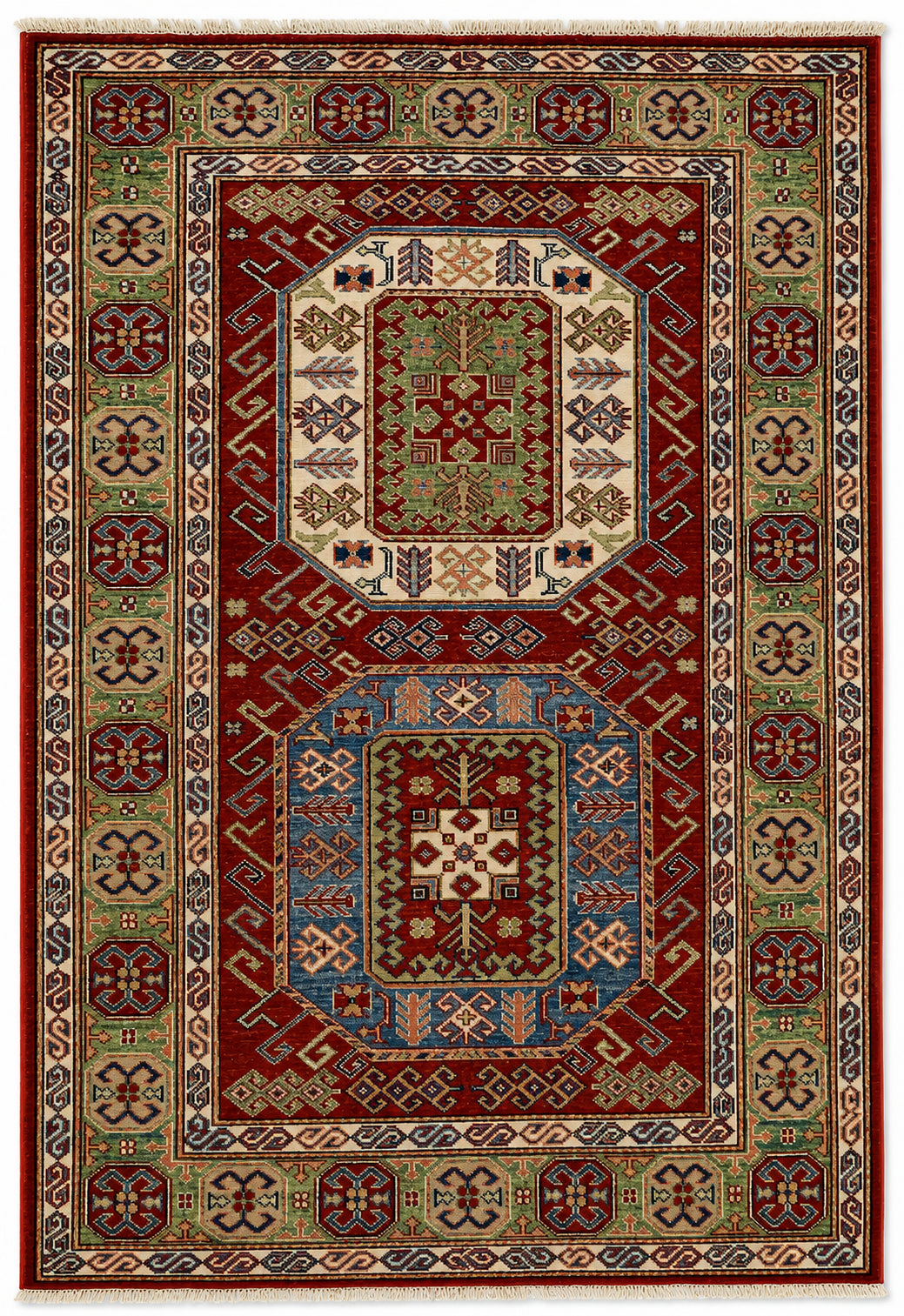 Mamluk hand-knotted rug, 3.9 × 5.7 ft