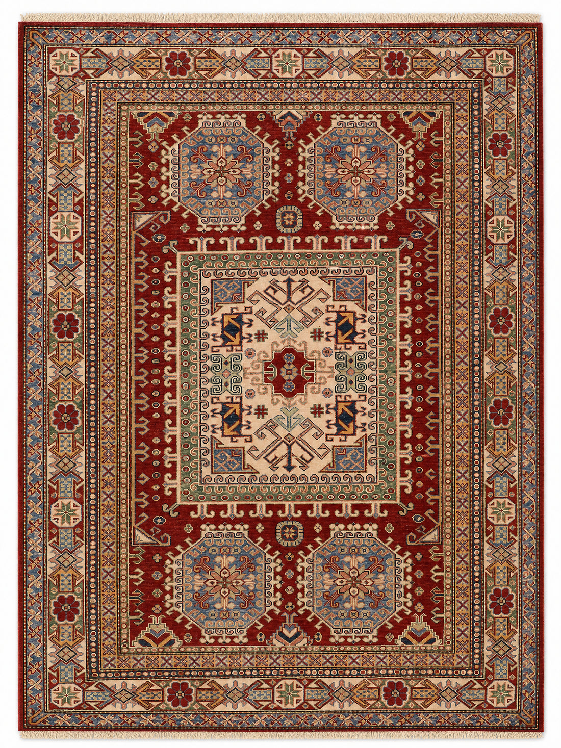 Mamluk hand-knotted rug, 5.1 × 6.2 ft