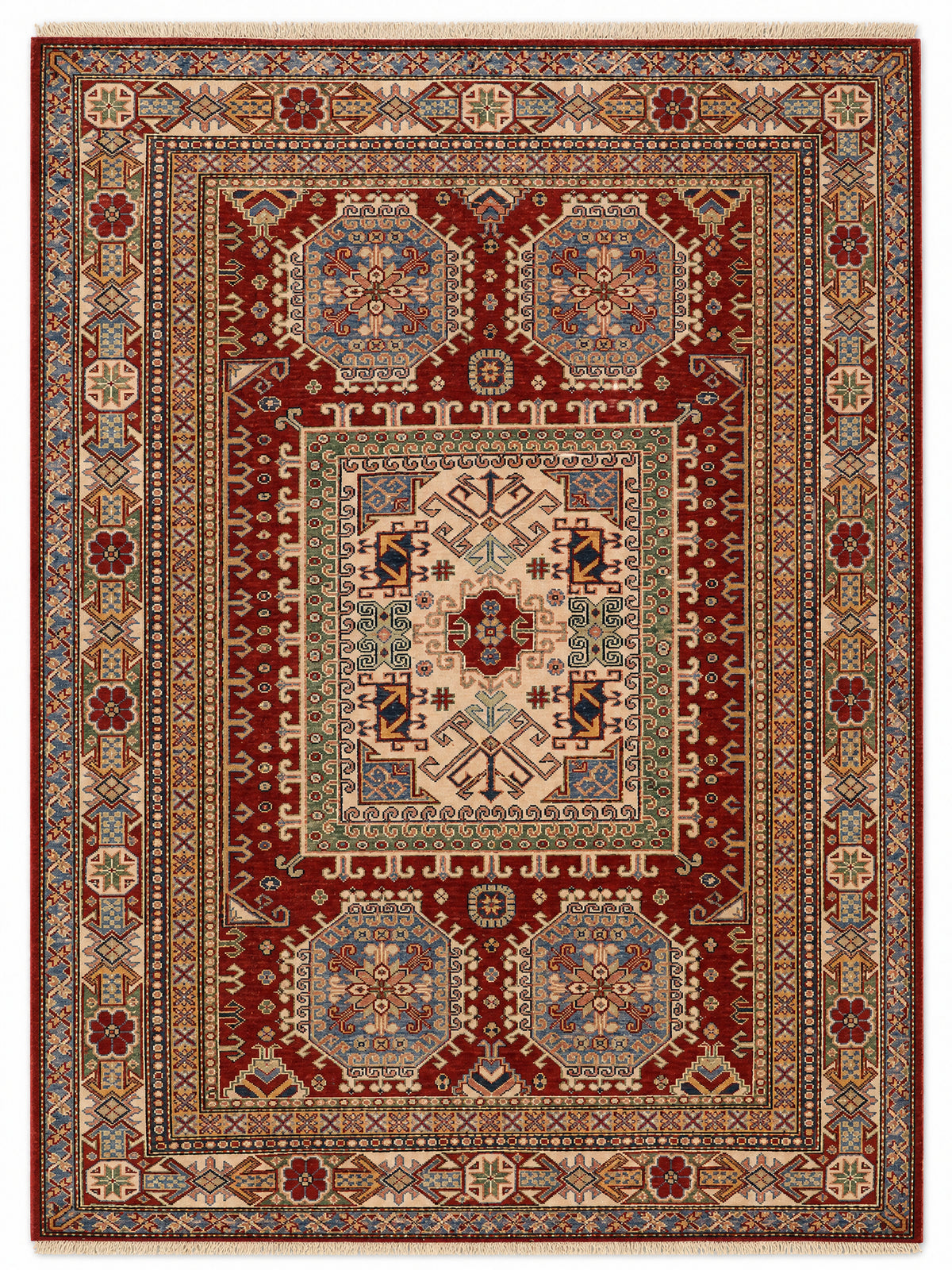 Mamluk hand-knotted rug, 5.1 × 6.2 ft