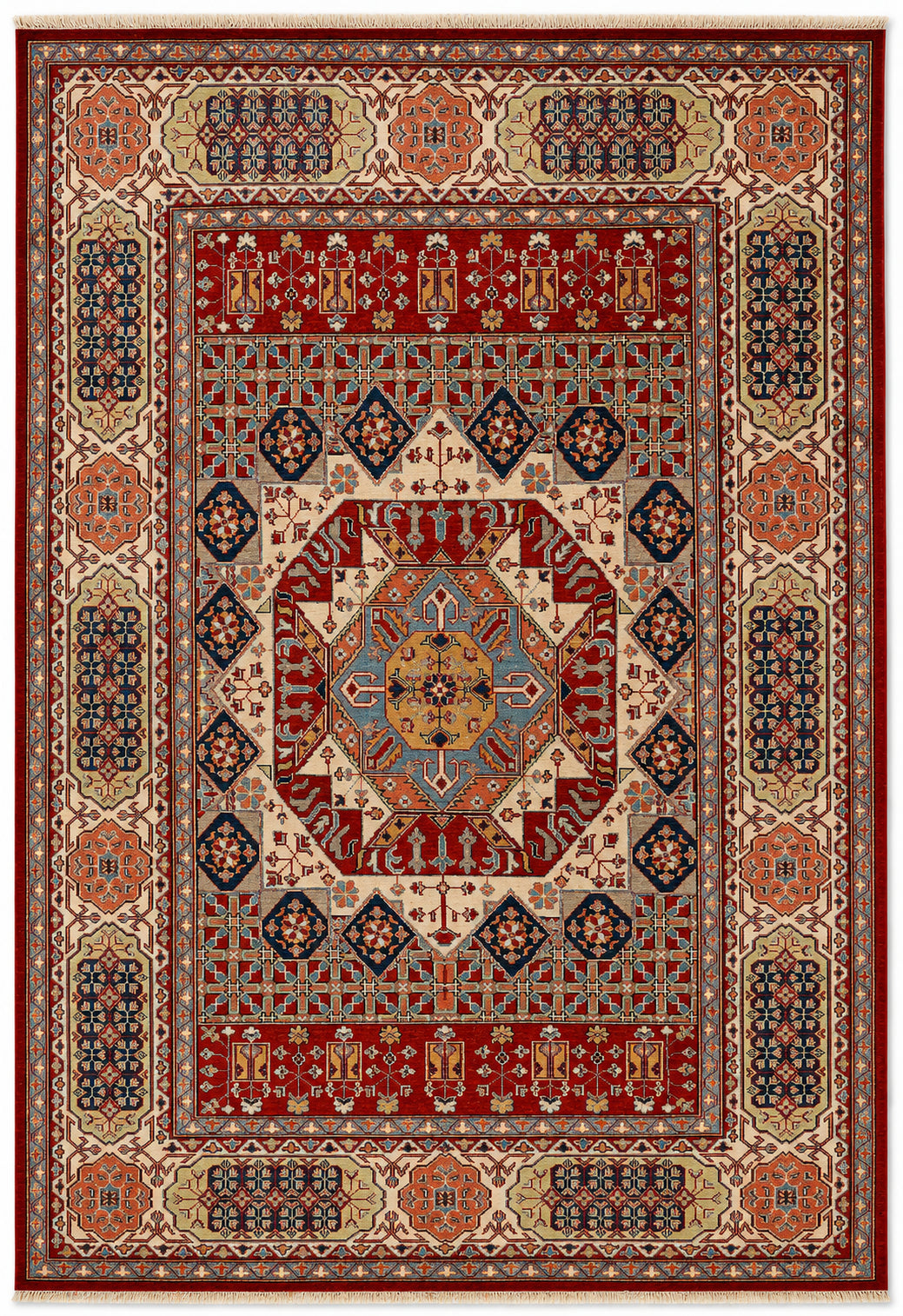 Mamluk hand-knotted rug, 5.8 × 8.5 ft