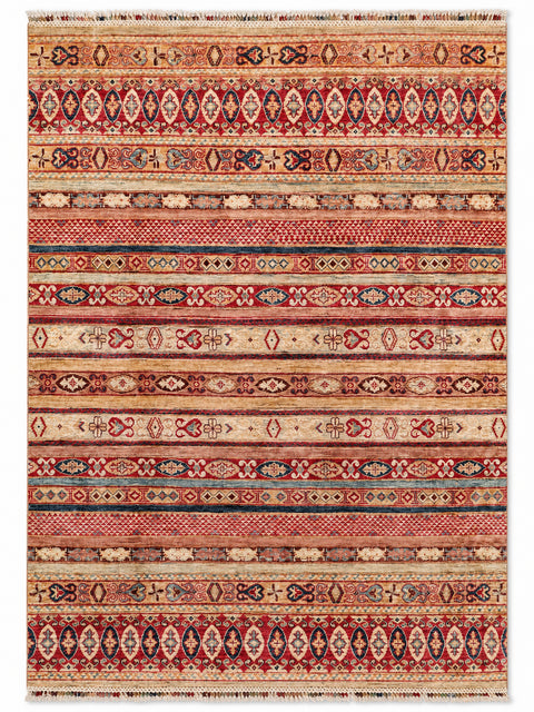 Khurjin Rhythm hand-knotted rug, 4.7 × 6.8 ft