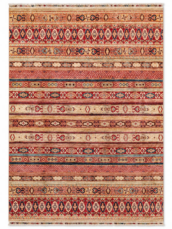 Khurjin Rhythm hand-knotted rug, 4.7 × 6.8 ft