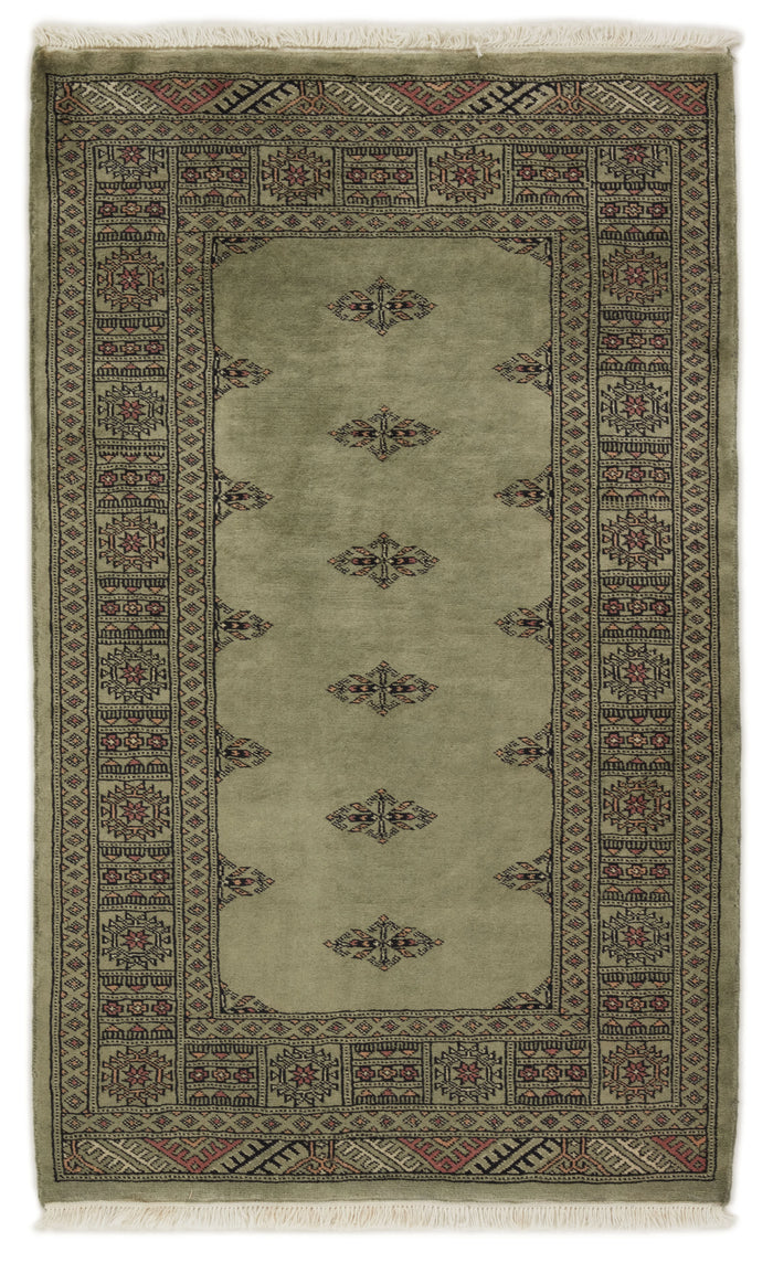 Bokhara Tekke three-ply hand-knotted wool rug, 3.1 × 5.0 ft