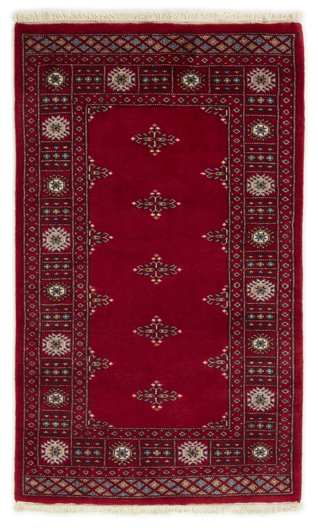 Bokhara Tekke three-ply hand-knotted wool rug, 3 × 5.1 ft