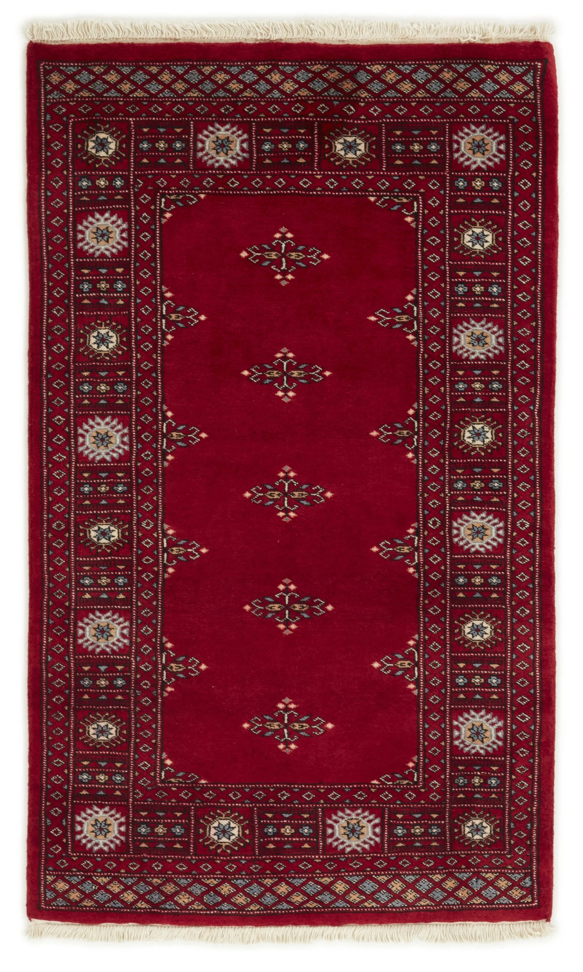 Bokhara Tekke three-ply hand-knotted wool rug, 3 × 5.1 ft