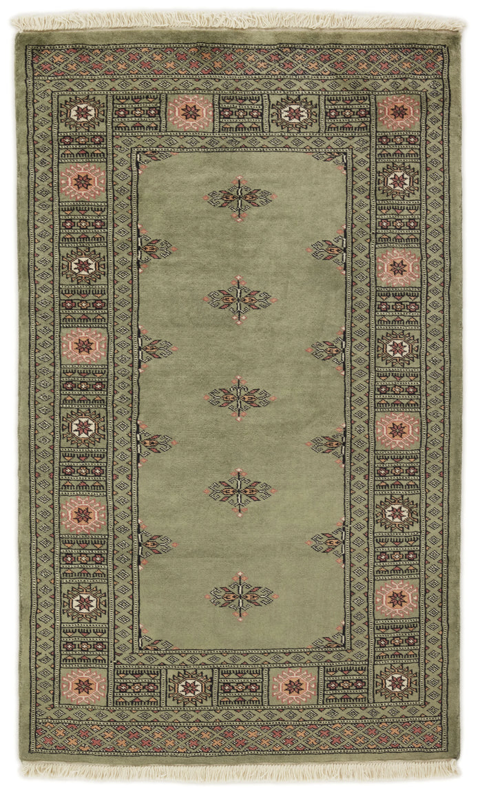 Bokhara Tekke three-ply hand-knotted wool rug, 5 × 3 ft