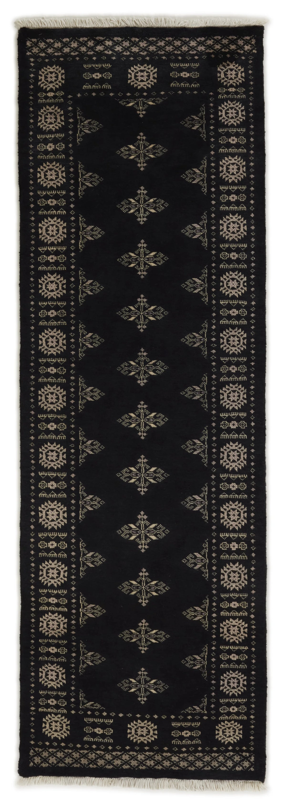 Bokhara Tekke three-ply hand-knotted wool runner, 2.6 × 7.8 ft