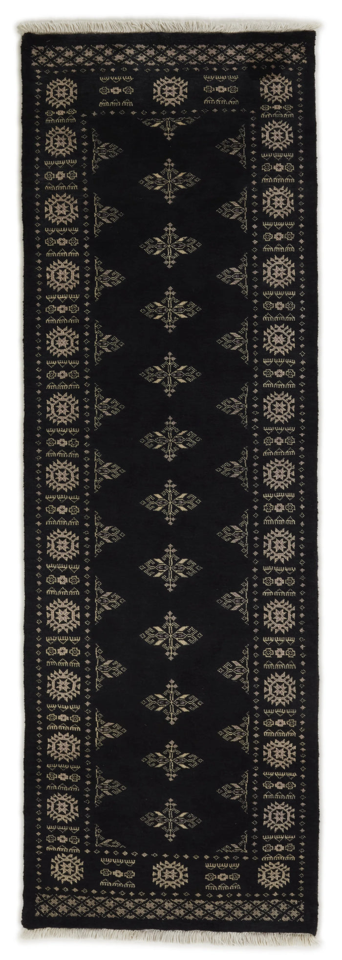 Bokhara Tekke three-ply hand-knotted wool runner, 2.6 × 7.8 ft
